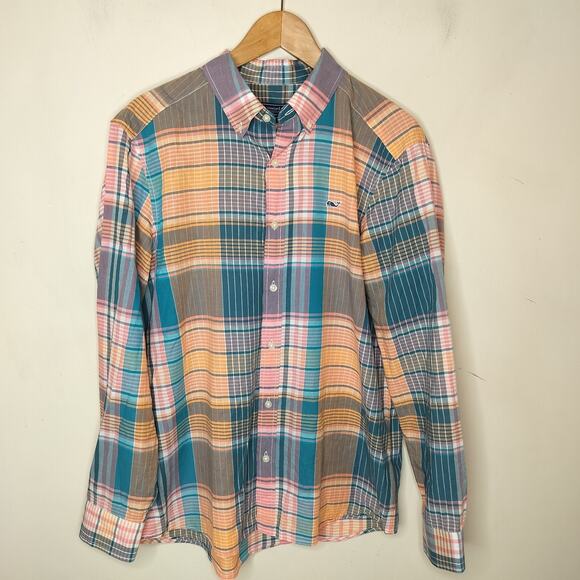 Vineyard Vines Plaid Cotton Button Down Shirt - Picture 1 of 8